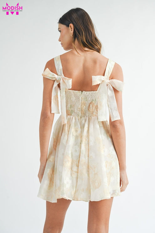 MABLE Textured Floral Corset Mini Dress - Modish