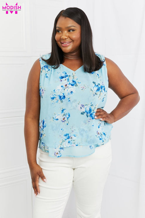 Sew In Love Off To Brunch Full Size Floral Tank Top - Modish
