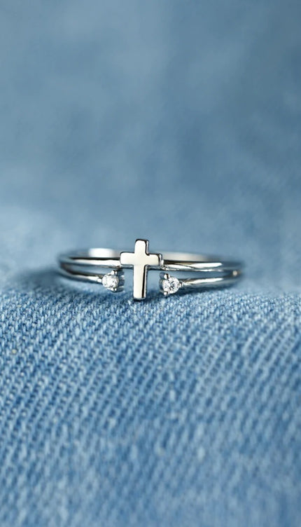 925 Sterling Silver Cross Ring