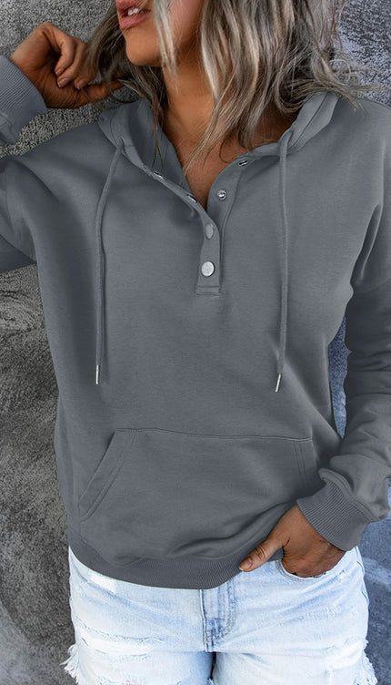 Dropped Shoulder Long Sleeve Hoodie with Pocket