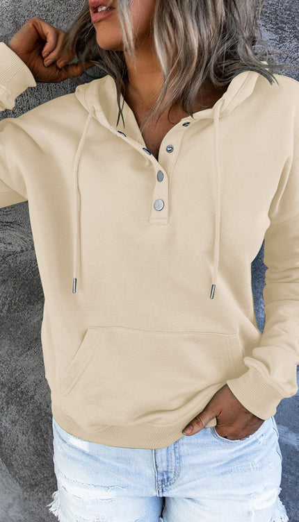 Dropped Shoulder Long Sleeve Hoodie with Pocket