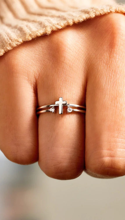 925 Sterling Silver Cross Ring