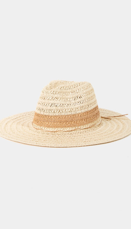 Fame Contrast Straw Braided Sun Hat