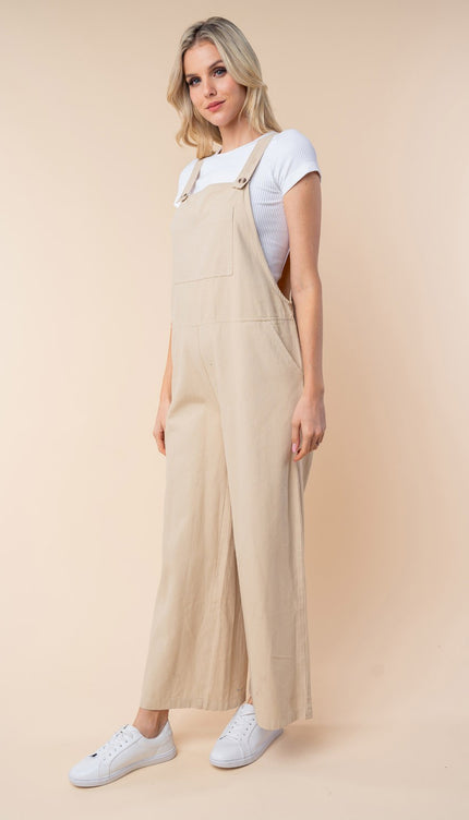 White Birch Sleeveless Wide Leg Jumpsuit-Modish