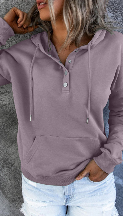 Dropped Shoulder Long Sleeve Hoodie with Pocket