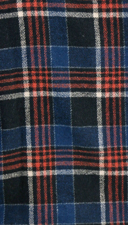 Flannel Plaid Jacket in Navy-Orange