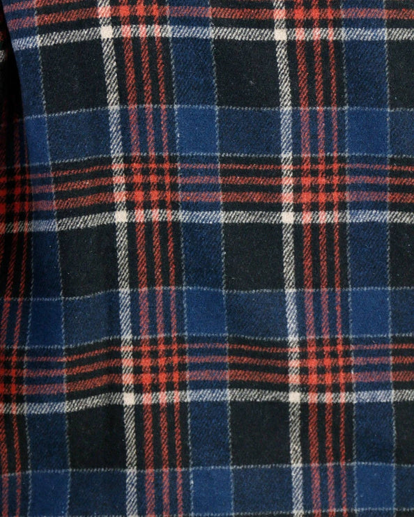 Flannel Plaid Jacket in Navy-Orange