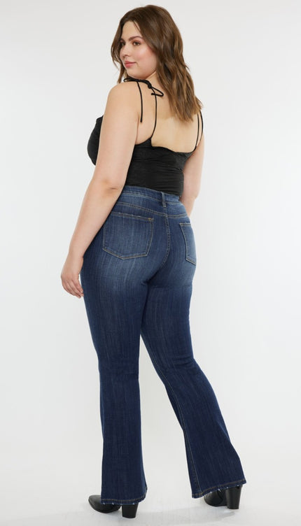 Kancan Full Size Mid Rise Slim Flare Jeans