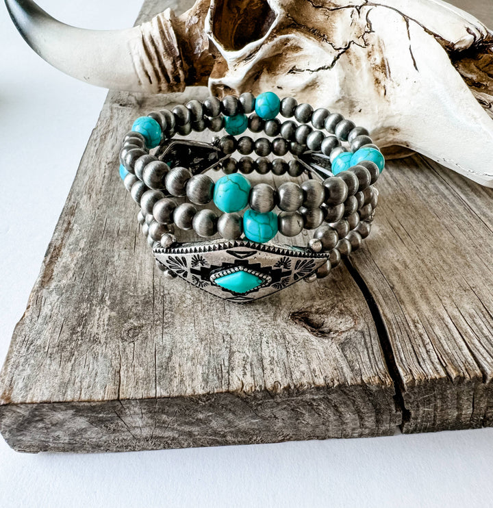 Western Aztec Stone Stretch Bracelets