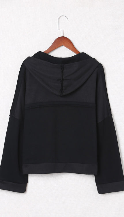 Exposed Seam Long Sleeve Hoodie