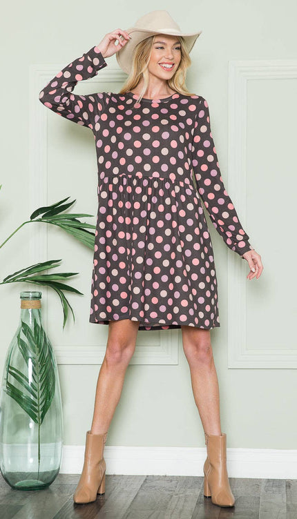 Polka Dot Dress with Pockets | Cross-Back Design | Modish 