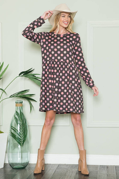 Polka Dot Dress with Pockets | Cross-Back Design | Modish 