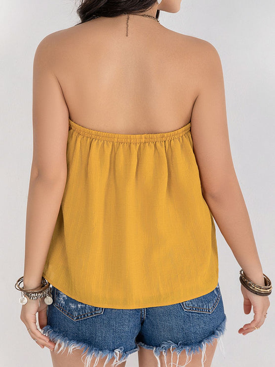 Modish Rustic Chic Embroidered Tube Top