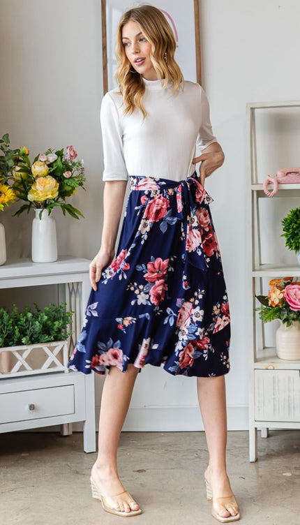 Reborn J Floral Wrap Ruffled Skirt-Modish