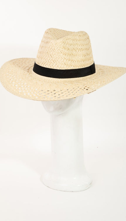 Fame Basket Weave Straw Sun Hat