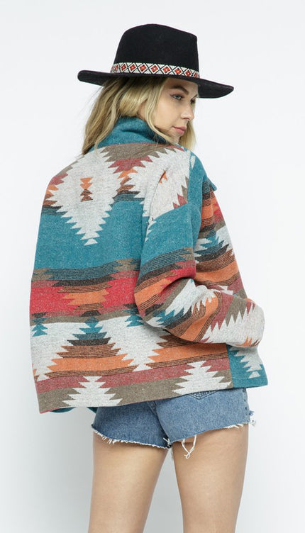 Soft Comfy Lightweight Aztec Pattern Jacket