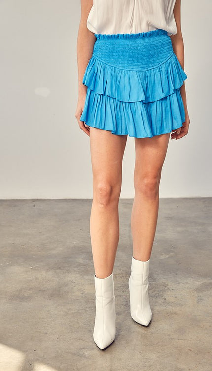 Smocking Skirt with Shorts