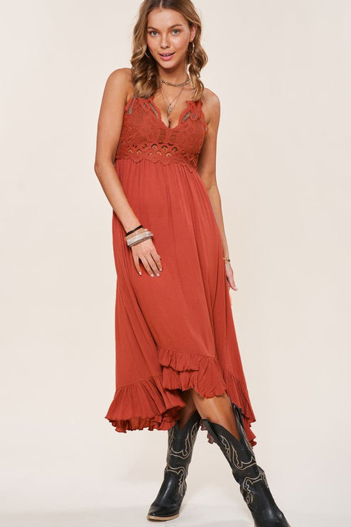 Modish Rustic Chic Long Slip Dress