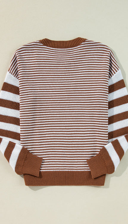 Striped Dropped Shoulder Sweater