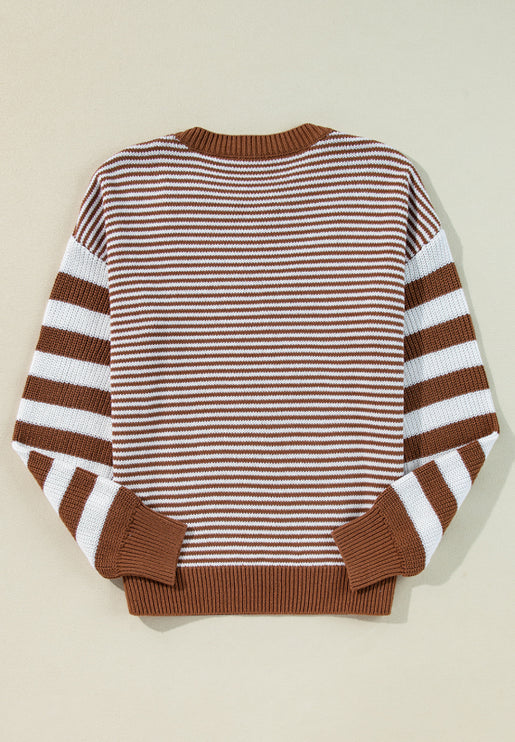 Striped Dropped Shoulder Sweater