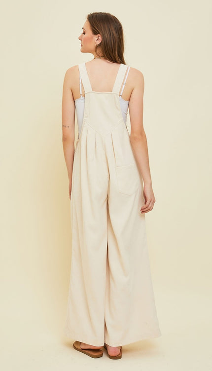 HEYSON Full Size Corduroy Sleeveless Wide-Leg Overall-Modish