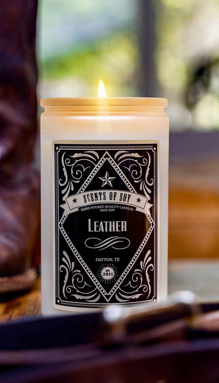 Leather Rustic Soy Candle