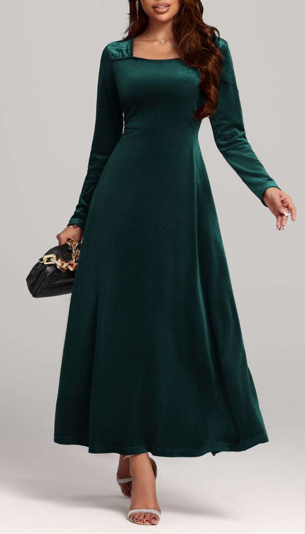 Long Sleeve Velvet Dress