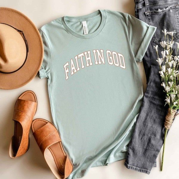 Faith In God Short Sleeve Graphic Tee-Modish