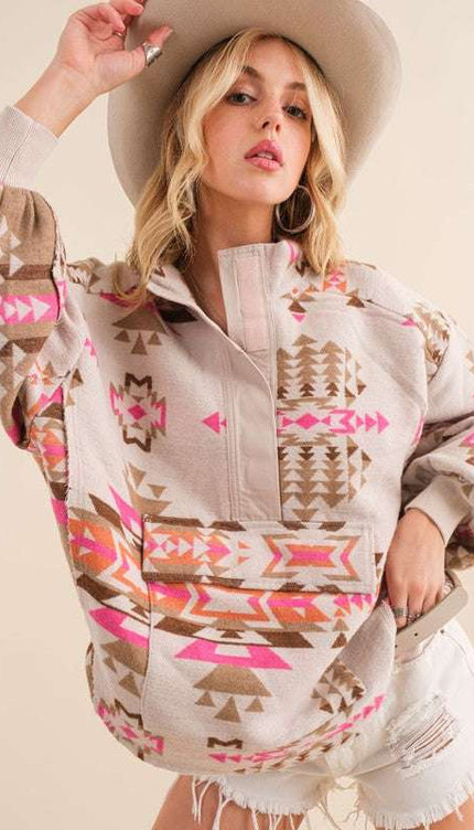 Blue B Exclusive Aztec Western Pullover