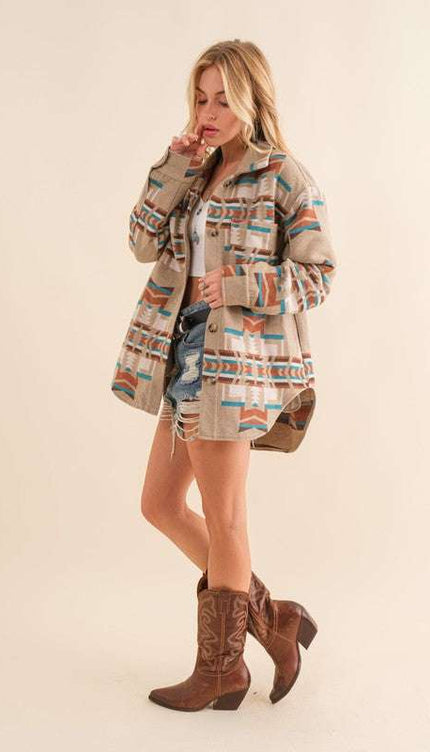 Blue B Exclusive Aztec Shirt Jacket