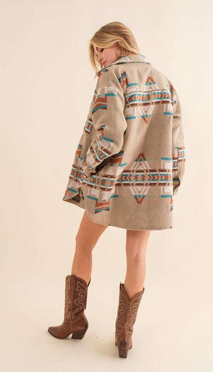 Blue B Exclusive Aztec Shirt Jacket