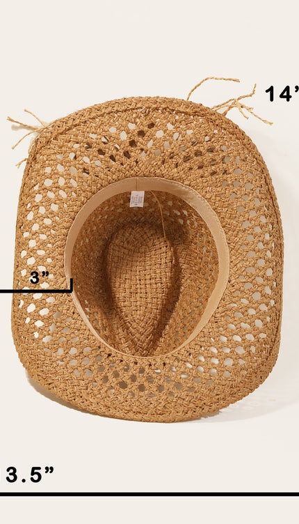 Fame Cowrie Shell Beaded String Straw Hat