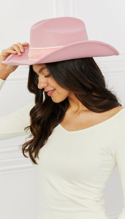 Fame Western Cutie Cowboy Hat in Pink