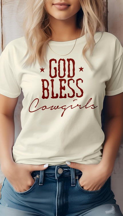 GOD Bless Cowgirls Western Graphic Tee