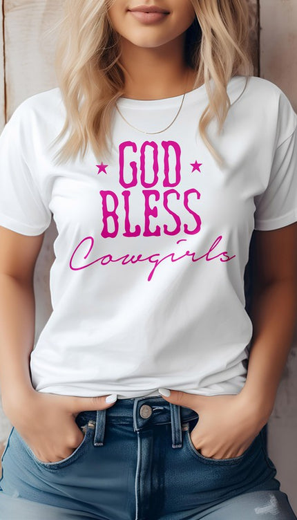 GOD Bless Cowgirls Western Graphic Tee