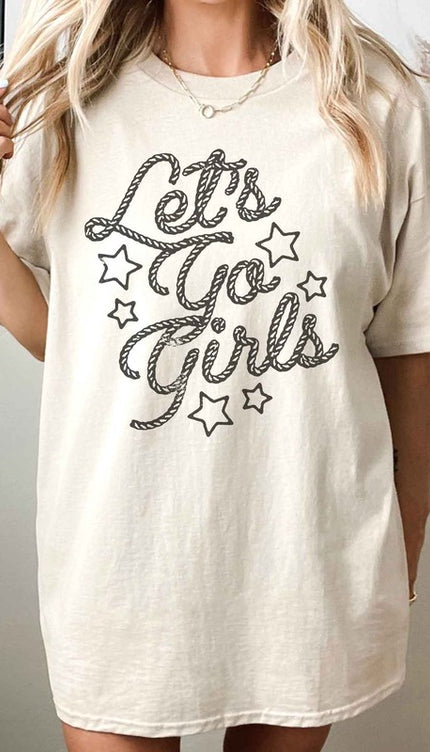 LETS GO GIRL WESTERN COUNTRY OVERSIZED TEE