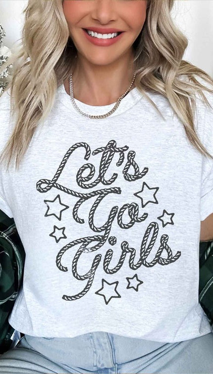 LETS GO GIRL WESTERN COUNTRY OVERSIZED TEE