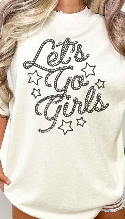 LETS GO GIRL WESTERN COUNTRY OVERSIZED TEE