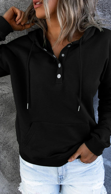 Dropped Shoulder Long Sleeve Hoodie with Pocket