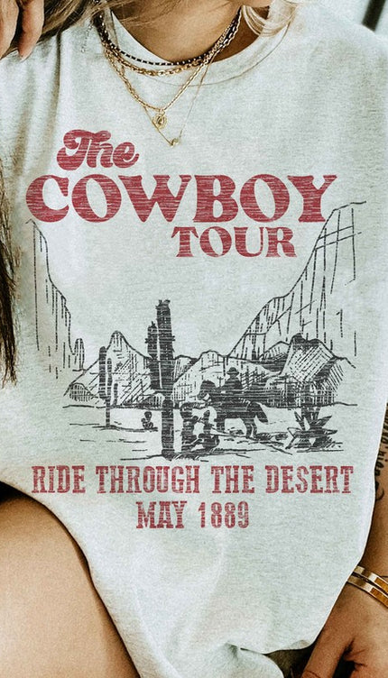 COWBOY TOUR WESTERN COUNTRY GRAPHIC TEE