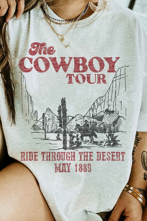 COWBOY TOUR WESTERN COUNTRY GRAPHIC TEE