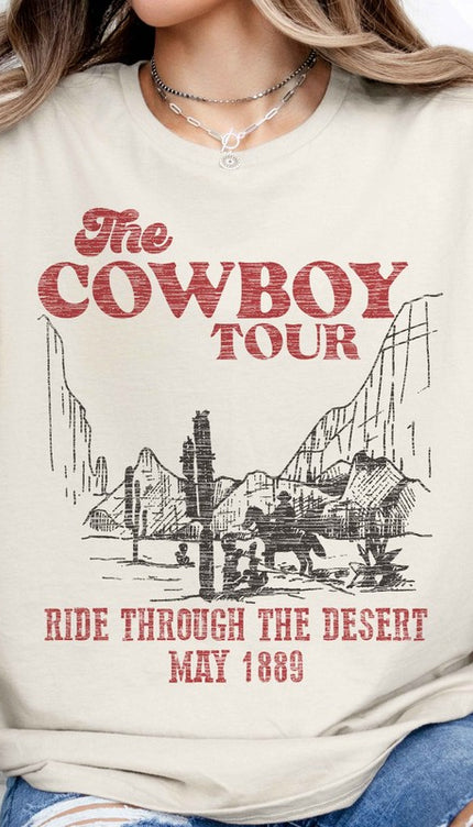 COWBOY TOUR WESTERN COUNTRY GRAPHIC TEE