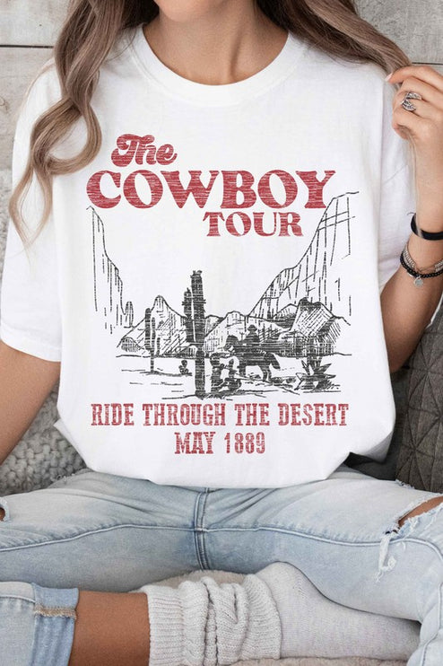 COWBOY TOUR WESTERN COUNTRY GRAPHIC TEE