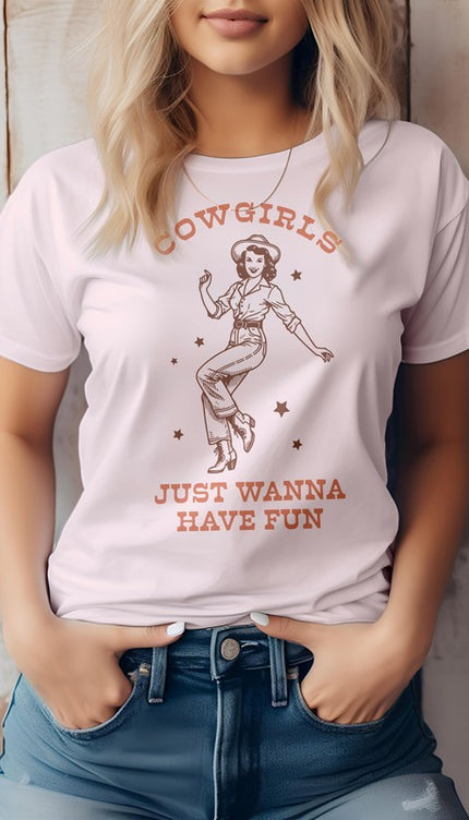 Cowgirls Just Wanna Have Fun, Western Graphic Tee