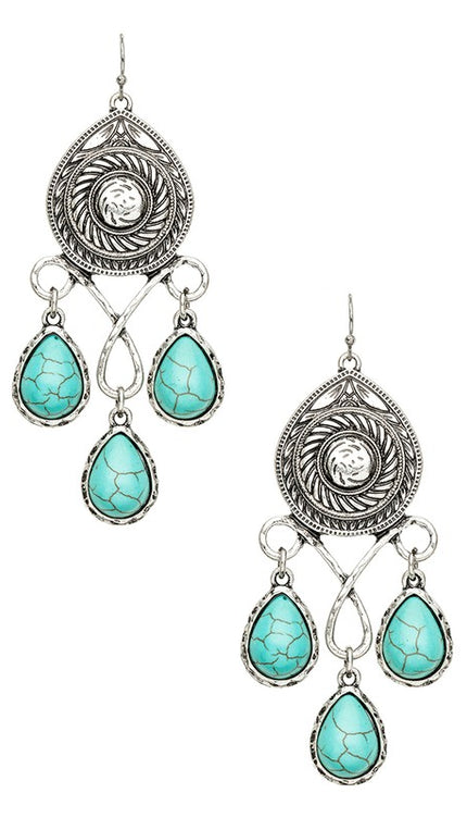 Modish Stone Drop Western Earrings