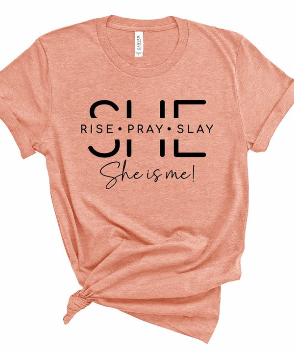 Modish She Is Rise. Pray. Slay. She is me Graphic T-Shirt