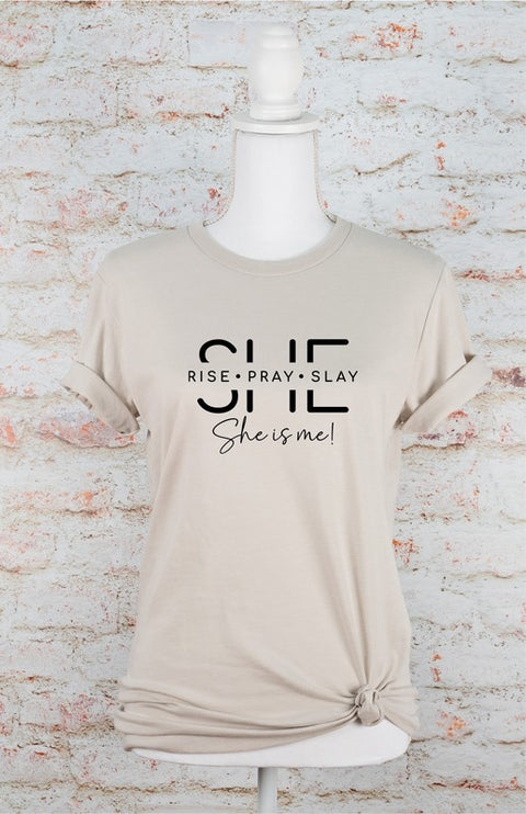 Modish She Is Rise. Pray. Slay. She is me Graphic T-Shirt