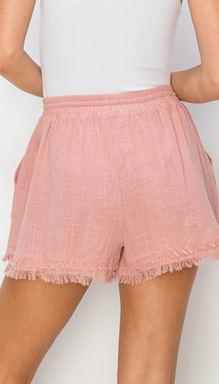 HYFVE Drawstring Frayed Shorts-Modish