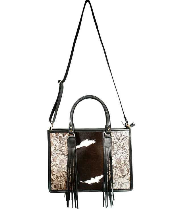 Bonanza leather women's cowhide leather tote crossbody