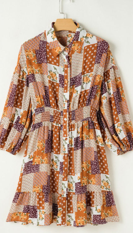 Print Mini Shirt Dress